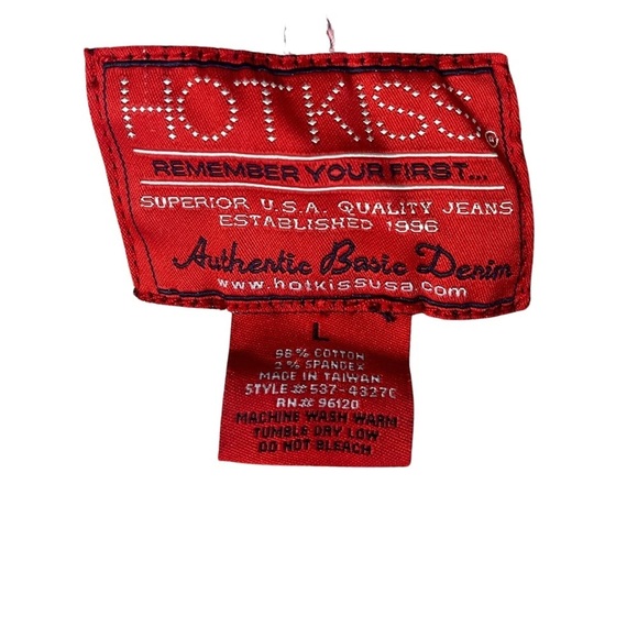 Hot Kiss Women's Collar Navy and Pink Denim Jean Button Jacket Size Large - Picture 3 of 15